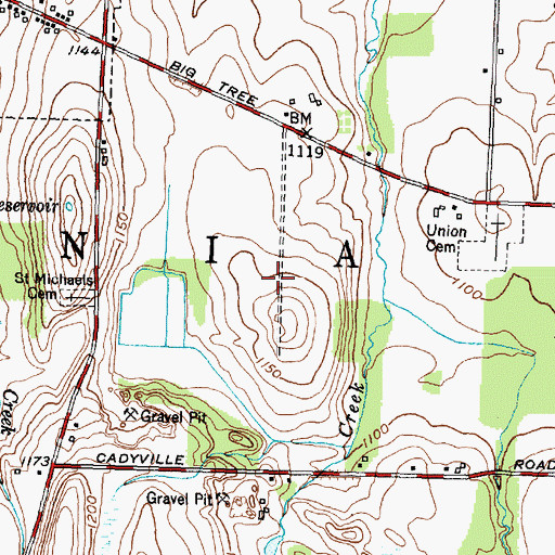 Topographic Map of Old Hickory Golf Club, NY