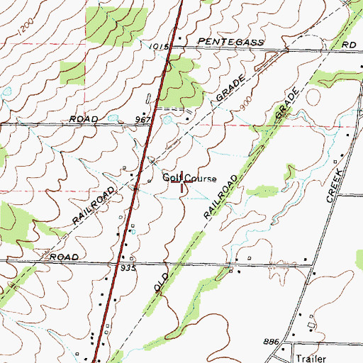Topographic Map of Triple Creek Golf Club, NY