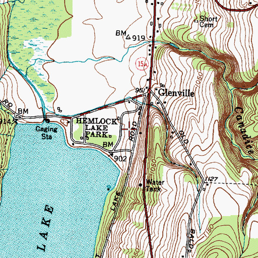 Topographic Map of Hemlock Water Filtration Plant, NY