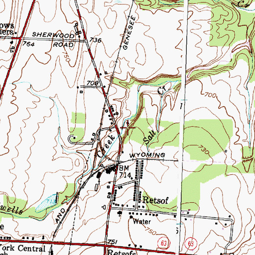 Topographic Map of York Town Wastewater Treatment Facility, NY