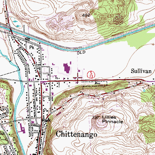 Topographic Map of Chittenango Post Office, NY