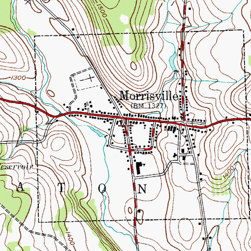 Topographic Map of Morrisville Post Office, NY