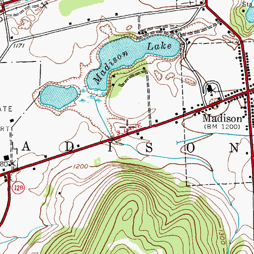 Topographic Map of Madison Lake Estates Mobile Home Park, NY