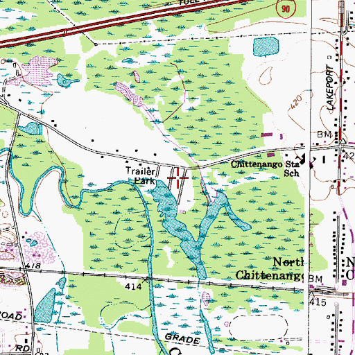 Topographic Map of Mohawk Manor Trailer Park, NY