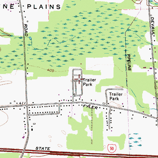 Topographic Map of Shady Lane Manufactured Housing Community, NY