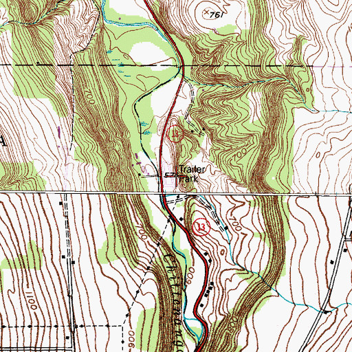 Topographic Map of Valley Mobile Home Park, NY