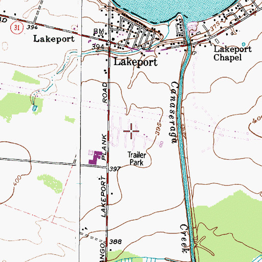 Topographic Map of Willow Run Mobile Home Park, NY