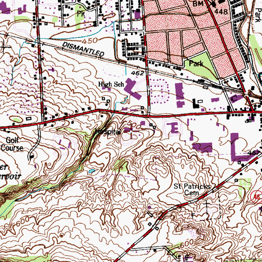 Topographic Map of Oneida Healthcare Hospital, NY