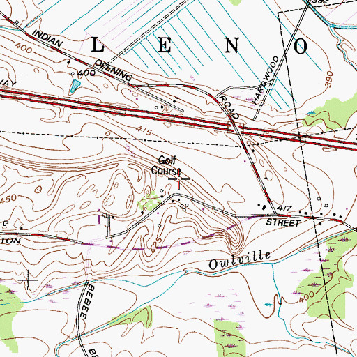 Topographic Map of Casolwood Golf Course, NY