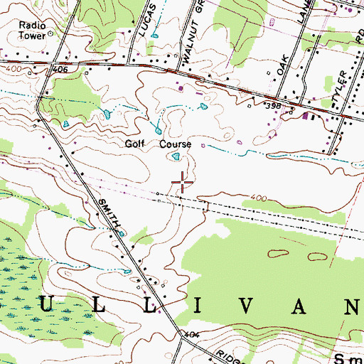 Topographic Map of Rogues' Roost Golf and Country Club, NY