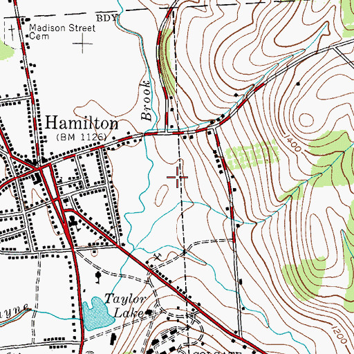Topographic Map of Seven Oaks Golf Club, NY