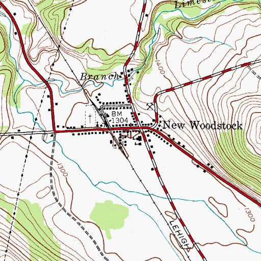 Topographic Map of New Woodstock Free Library, NY