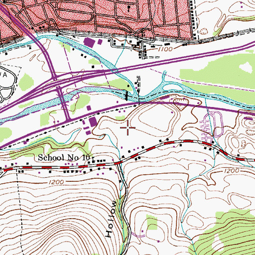 Topographic Map of South Side Mall Shopping Center, NY