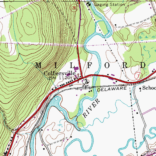 Topographic Map of Colliersville Post Office, NY