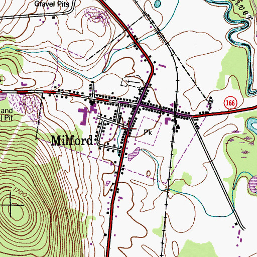 Topographic Map of Milford Post Office, NY