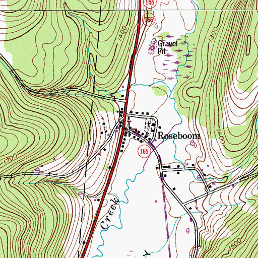 Topographic Map of Roseboom Post Office, NY