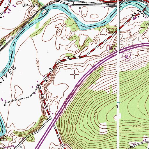 Topographic Map of Unadilla Westbound Rest Area, NY