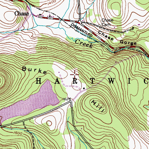 Topographic Map of Hartwick Highlands Campground, NY