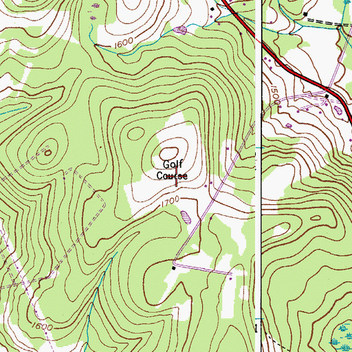 Topographic Map of Edgewood Golf Course, NY