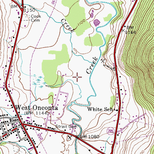 Topographic Map of Woodhaven Golf Course, NY
