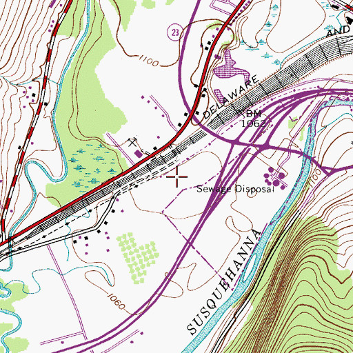 Topographic Map of Pony Farm Industrial Park, NY