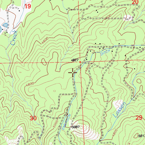 Topographic Map of Emerson Ditch, CA