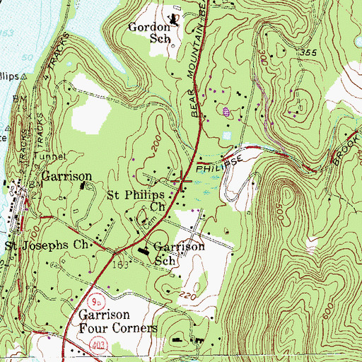 Topographic Map of Garrison Post Office, NY
