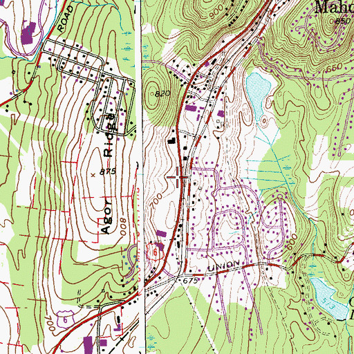 Topographic Map of Mahopac Post Office, NY