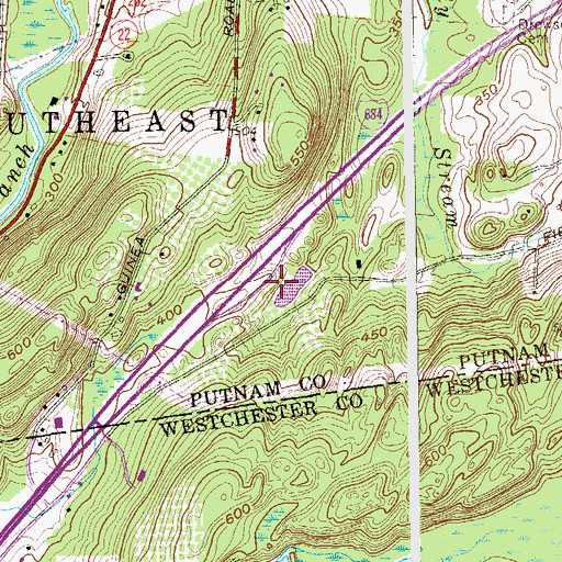Topographic Map of Croton Falls Rest Area, NY