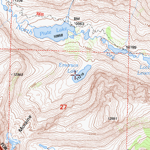 Topographic Map of Emerson Lake, CA
