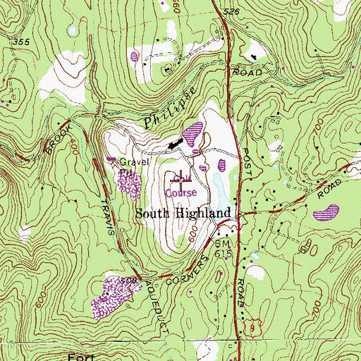 Topographic Map of Garrison Golf Club, NY