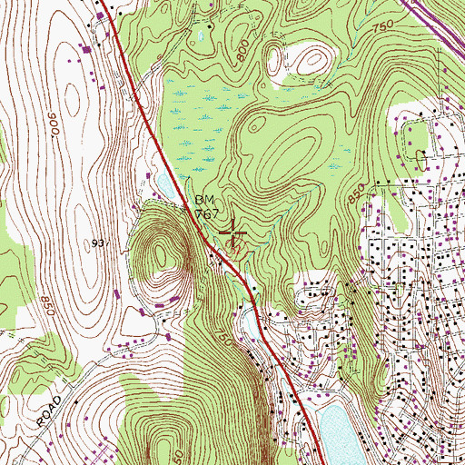 Topographic Map of Kent Public Library, NY