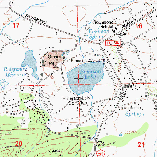 Topographic Map of Emerson Lake, CA
