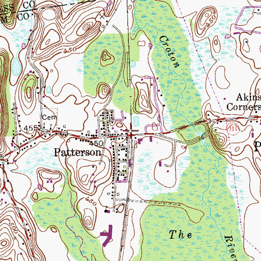 Topographic Map of Patterson Town Hall, NY