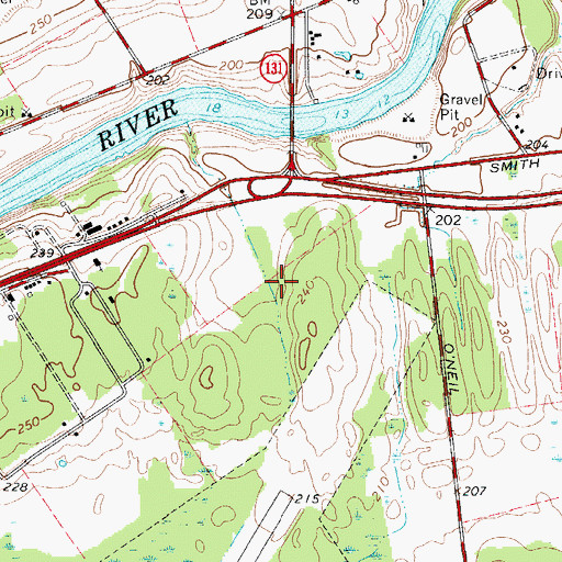 Topographic Map of Saint Lawrence Center Shopping Center, NY