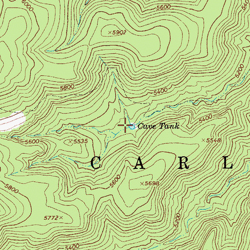 Topographic Map of Cave Tank, AZ
