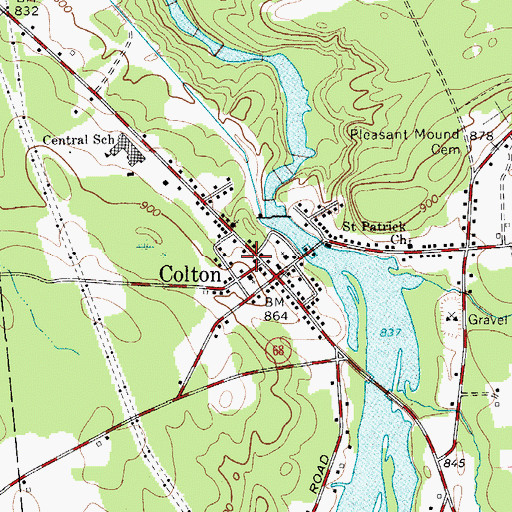 Topographic Map of Colton Post Office, NY