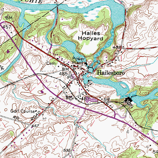 Topographic Map of Hailesboro Post Office, NY