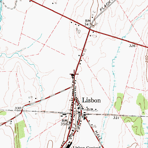 Topographic Map of Lisbon Post Office, NY