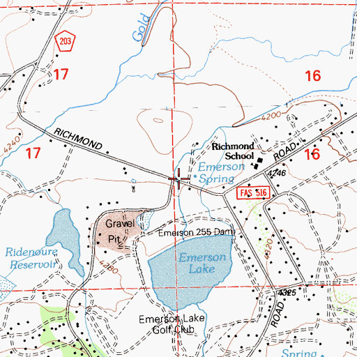 Topographic Map of Emerson Spring, CA