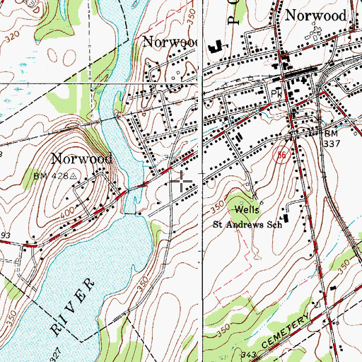 Topographic Map of Maple Street Trailer Court, NY