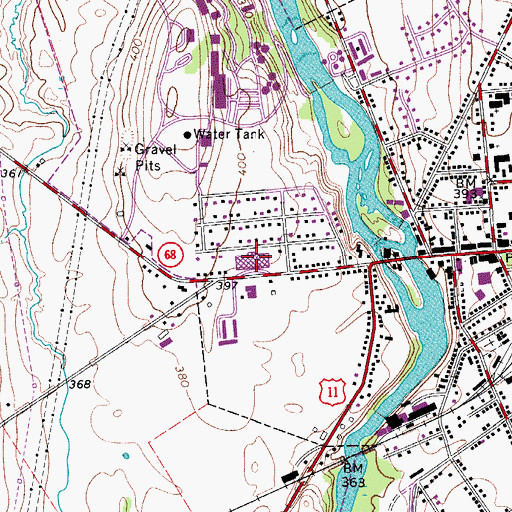 Topographic Map of United Helpers Canton Nursing Home, NY
