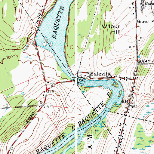 Topographic Map of Yaleville Road Bridge, NY