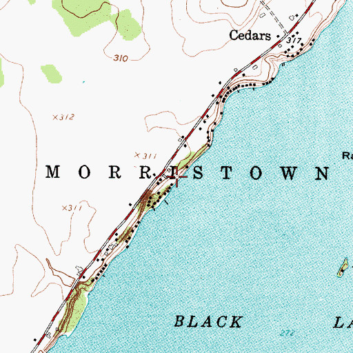 Topographic Map of McLear's Cottage Colony and Campground, NY
