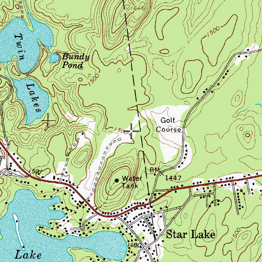 Topographic Map of Clifton - Fine Municipal Golf Course, NY