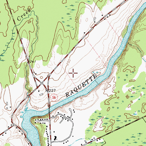 Topographic Map of Raymondville Golf and Country Club, NY