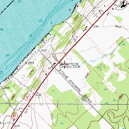 Topographic Map of Saint Lawrence State Park Golf Course, NY