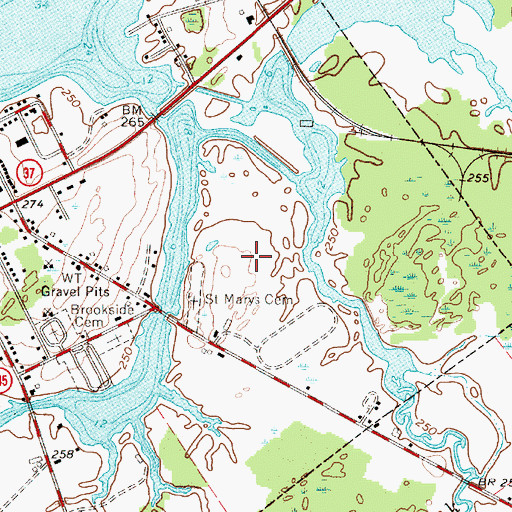 Topographic Map of Twin Brooks Golf Course, NY