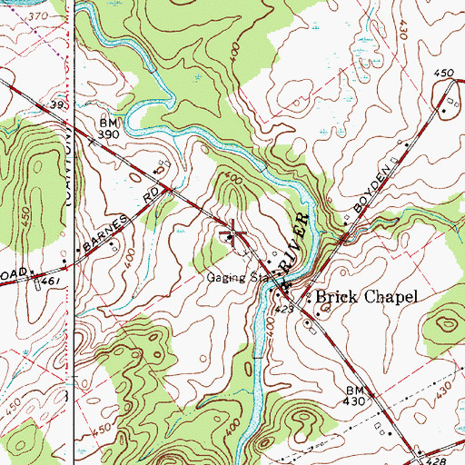 Topographic Map of Brick Chapel Church, NY
