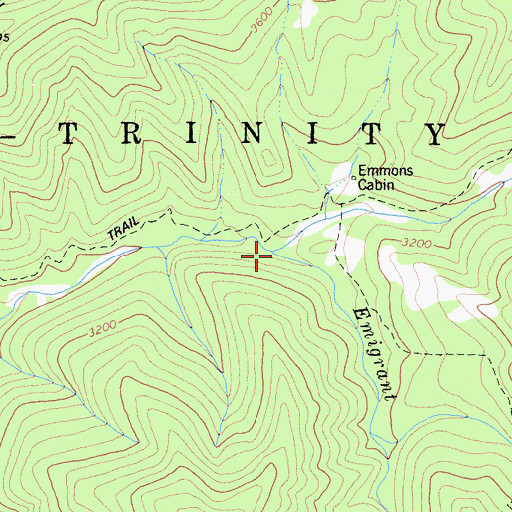 Topographic Map of Emigrant Creek, CA